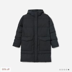 NWT Everlane Renew Long Puffer XS Black